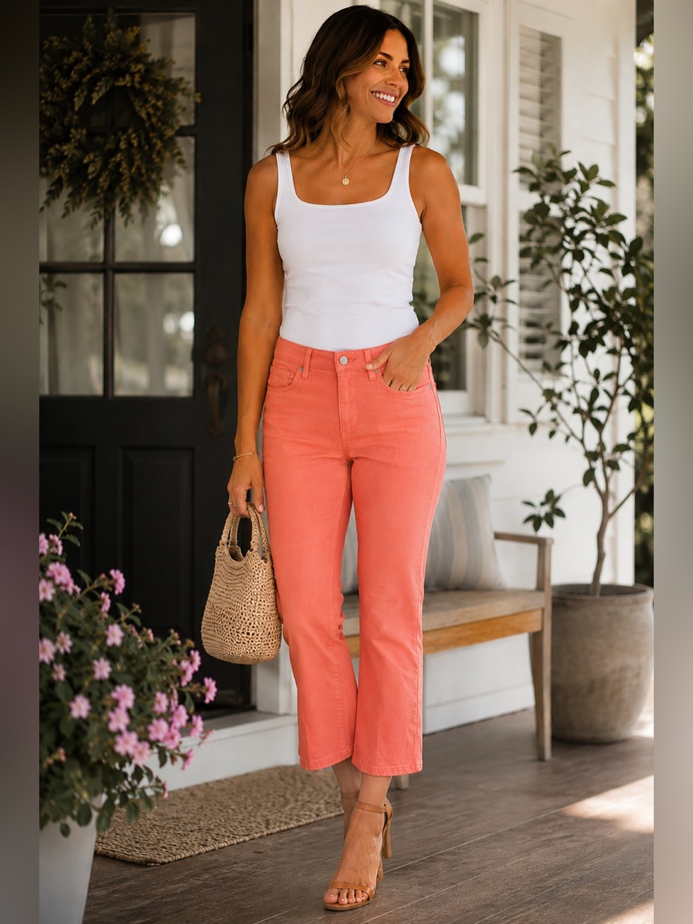 NYDJ Women's Flare Jeans in Vibrant Orange